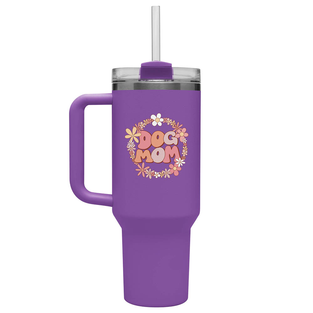 Retro Dog Mom 40 oz Tumbler - Purple