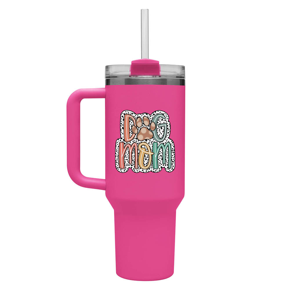 Neon Dog Mom 40 oz Tumbler - Pink