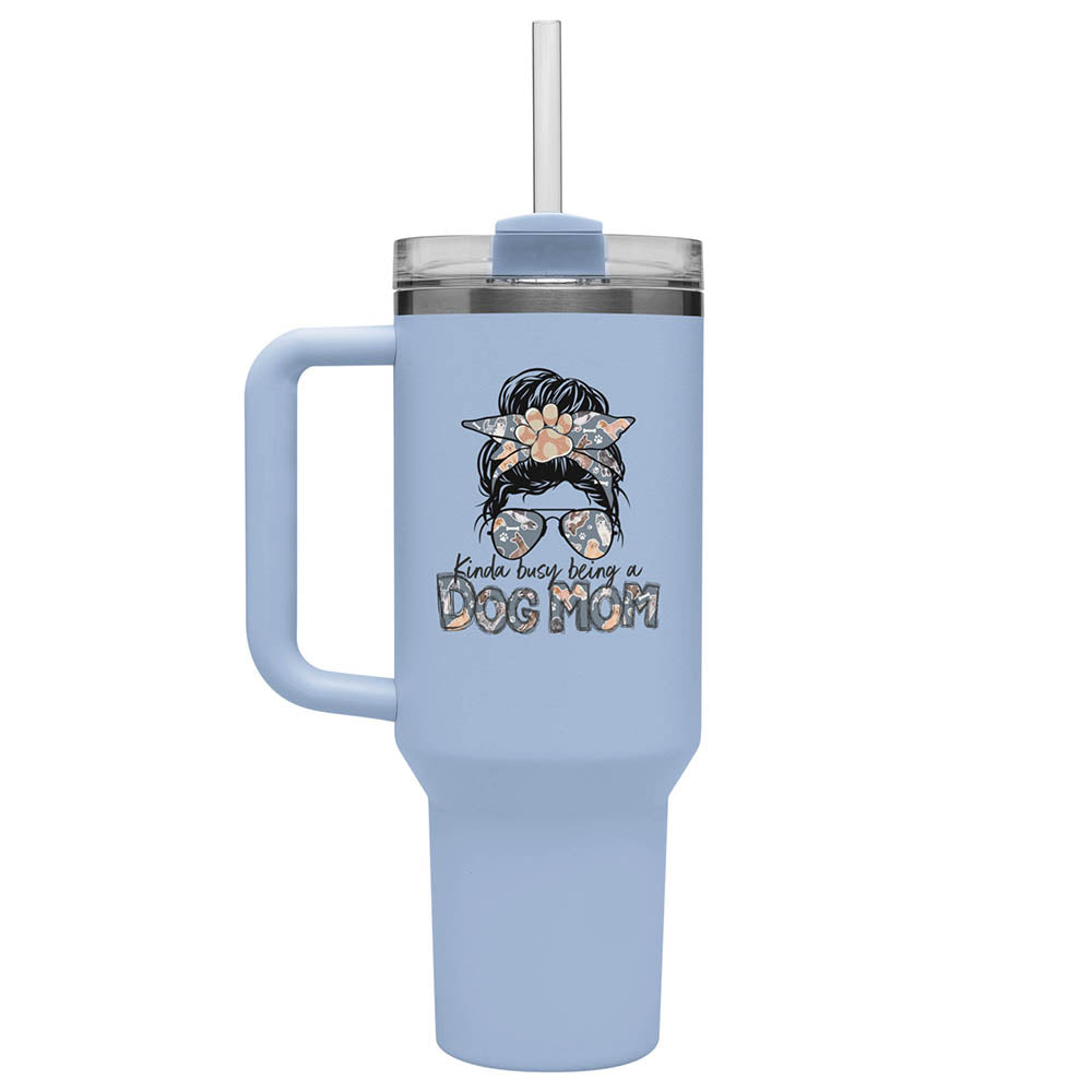 Kinda Busy Being A Dog Mom 40 oz Tumbler - Light Blue