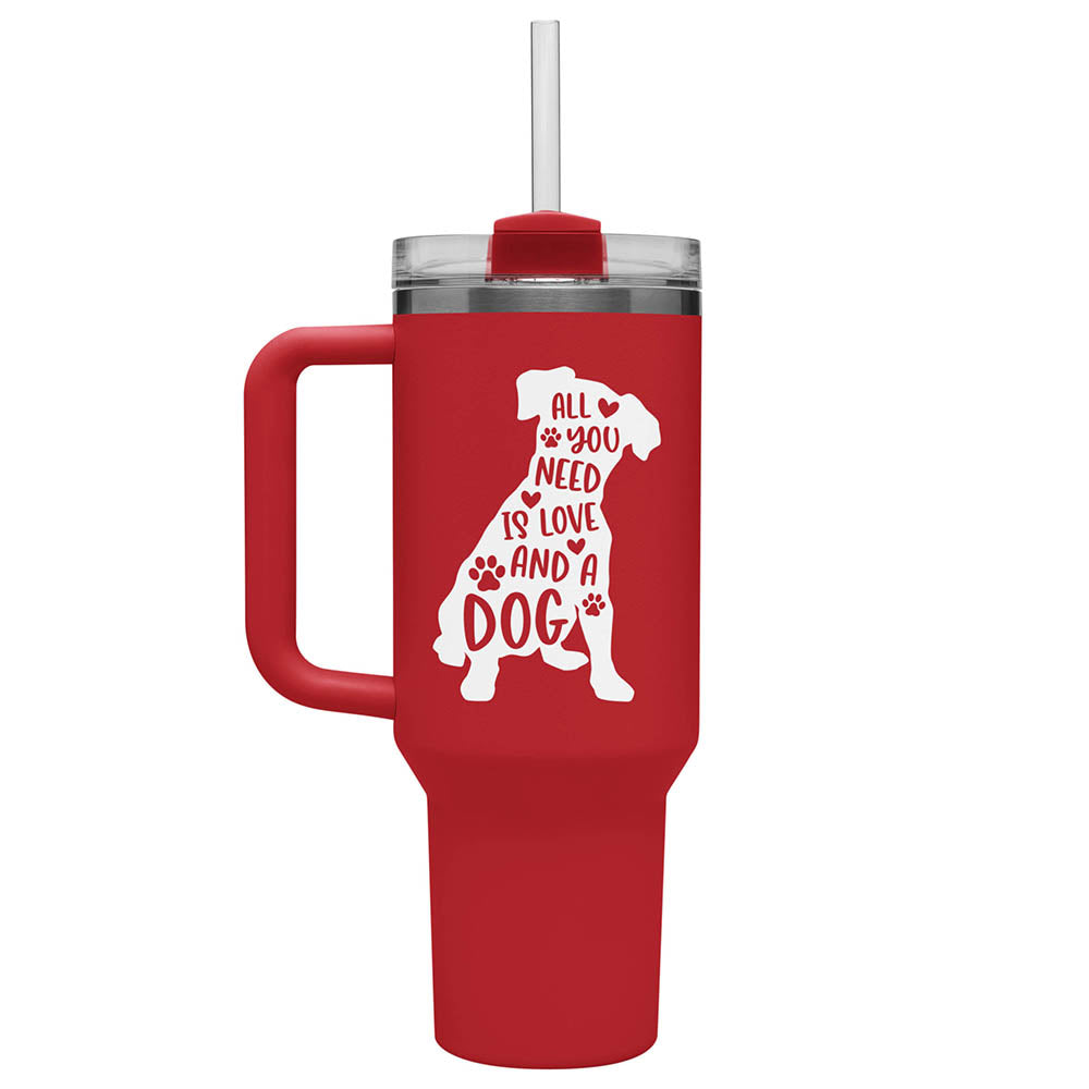 All You Need Is Love And A Doggo 40 oz Tumbler - Red