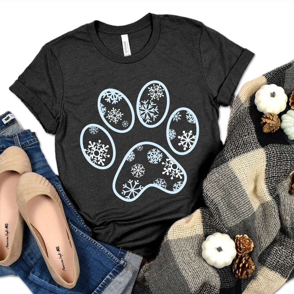 Snowflakes Paw Premium T-Shirt Navy