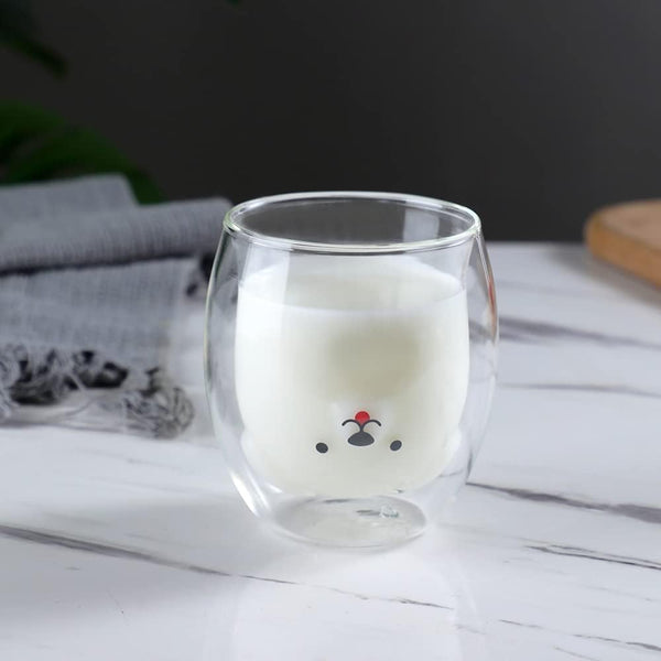 Double-Walled Glass Dog Mug - 8 oz