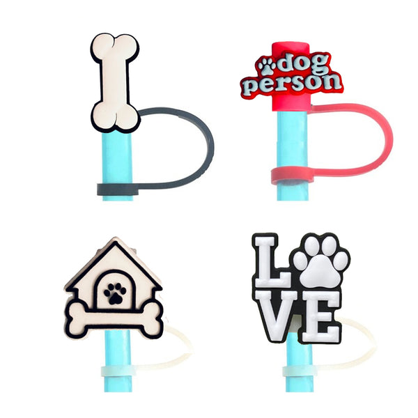 Dog Lover Silicone Straw Topper Bundle 2 - 4 pcs