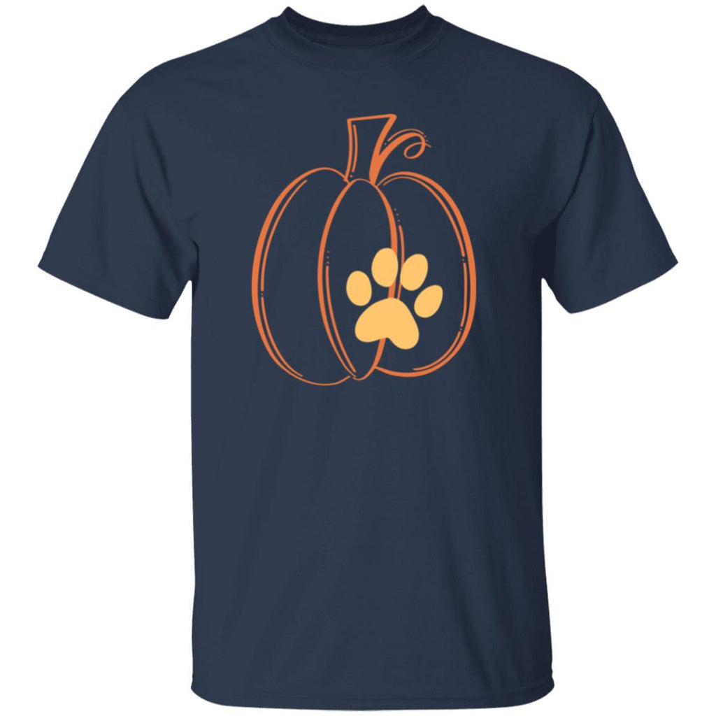 Paw Print Pumpkin T-Shirt Navy Blue