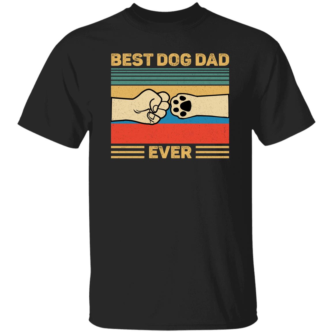 Best Dog Dad Ever Fist Paw Bump T-Shirt Black