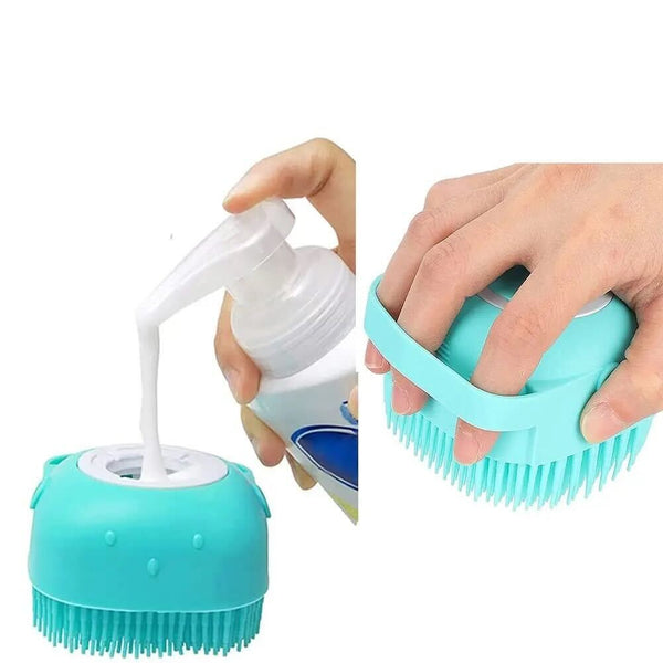 Soft Toothed Scrubbing Brush with Shampoo Dispenser