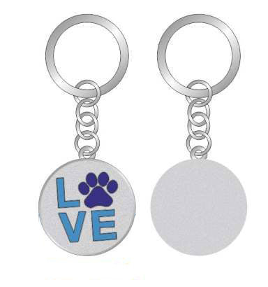 Stainless Steel Love Paw Keychain