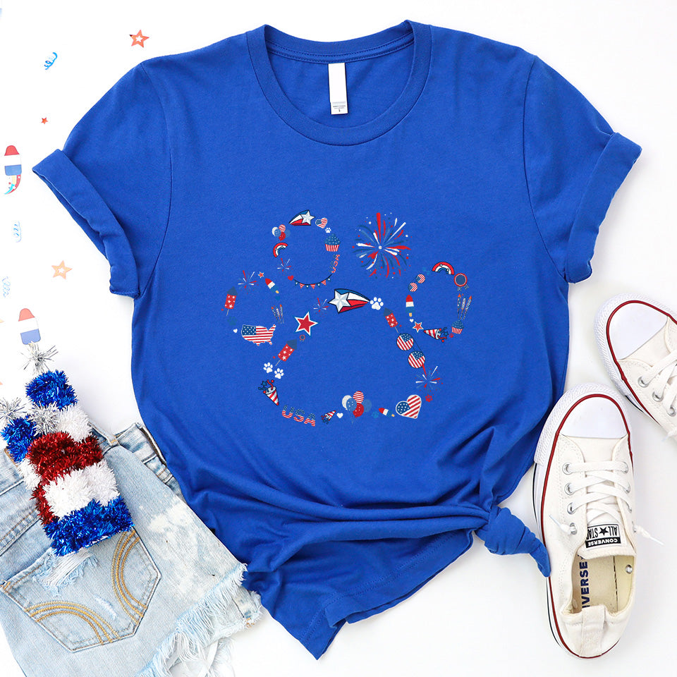 American Paw Print Premium T-shirt Royal Blue