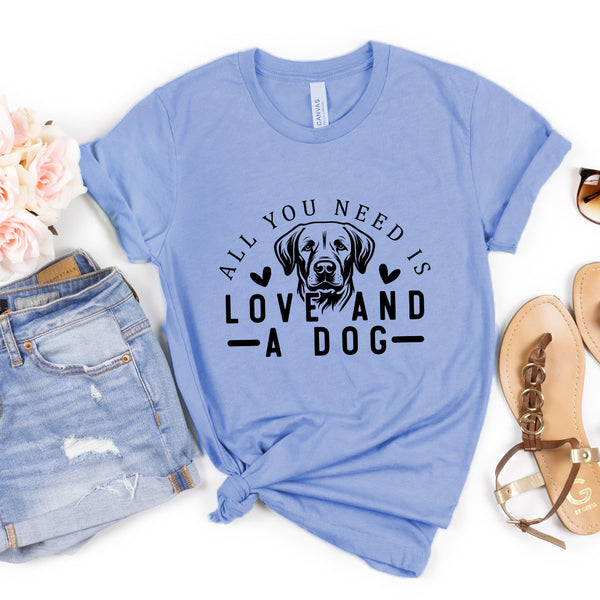 All You Need Is Love And A Dog V2 Premium T-Shirt Light Blue