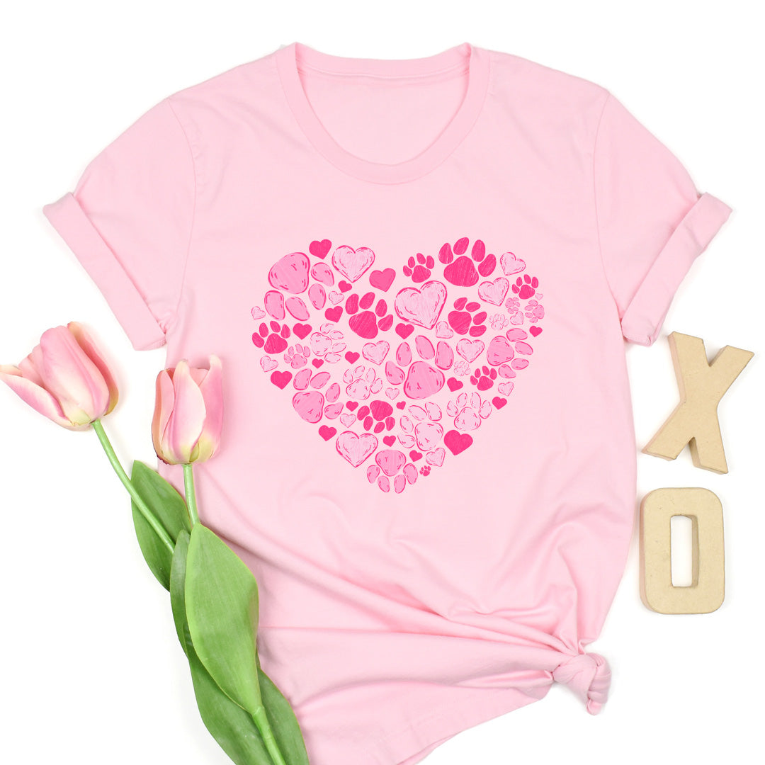 Paws & Hearts Premium T-Shirt Light Pink