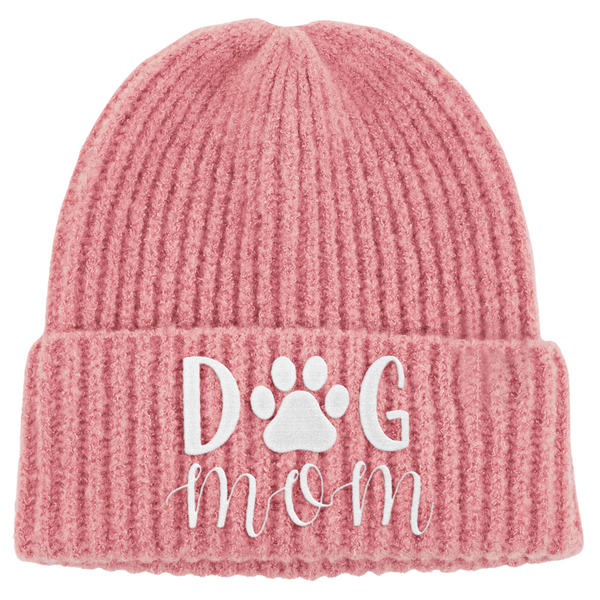 Dog Mom Premium Pink Winter Stocking Cap