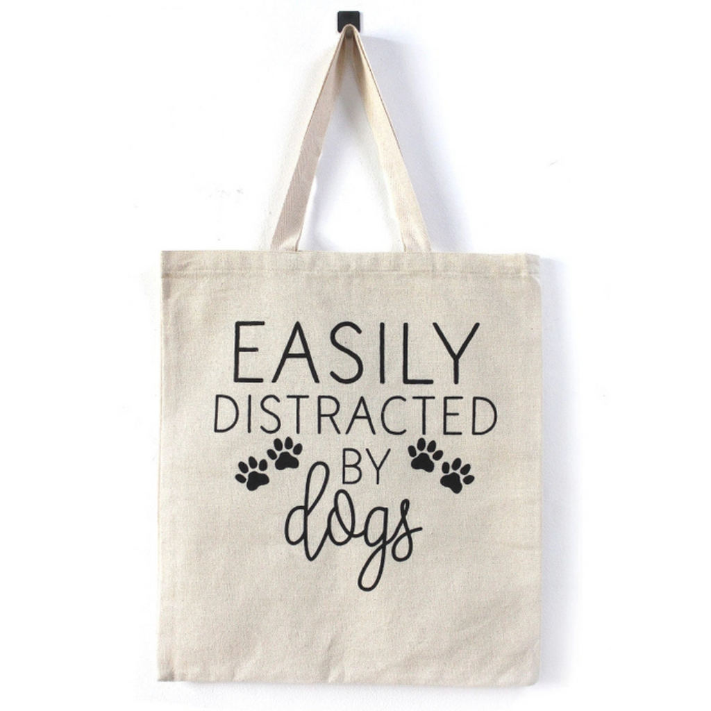 Easily Distracted By Dogs Tote Bag