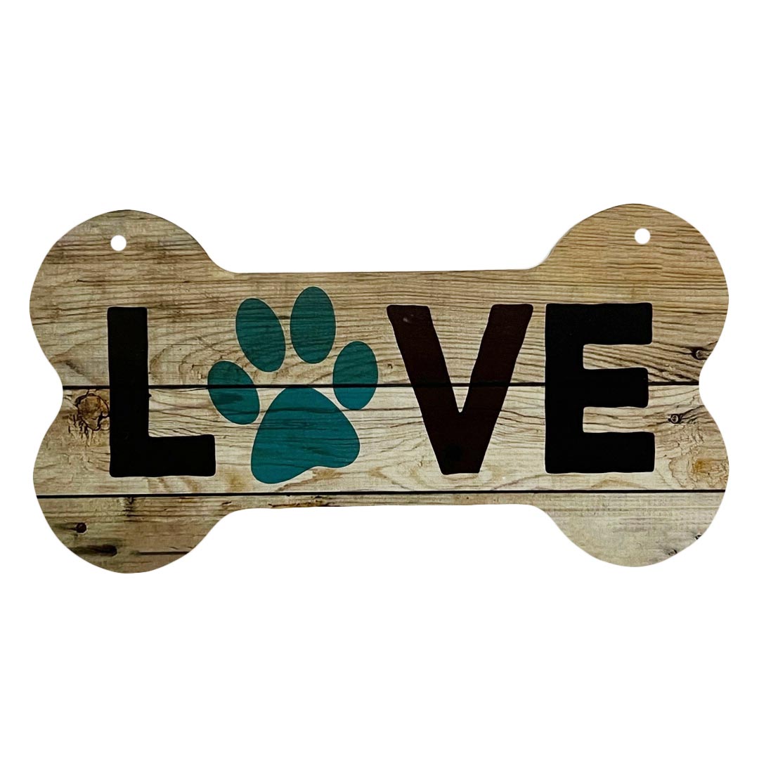 Bone Shaped Love Paw Sign