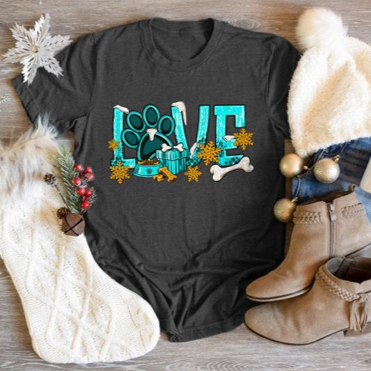 Winter Love Paw Premium T-Shirt